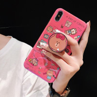 韩国潮牌line friends布朗熊iPhonexsmax手机壳苹果7/8plus防摔XR 7p/8plus丘克的一天