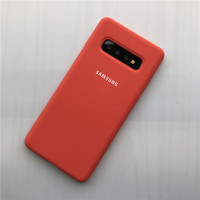 三星S10Plus手机壳液态硅胶软后壳es10+保护套全包边防摔软壳 S10全包硅胶（橙色）送（全屏软膜）