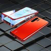 双面玻璃华为p30pro手机壳万磁王p30磁吸透明p20镜面男女款全包超薄防摔p2 华为P30Pro【热情红】★曲面玻璃