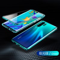 双面玻璃华为p30pro手机壳万磁王p30磁吸透明p20镜面男女款全包超薄防摔p2 华为P30Pro【极光绿】★曲面玻璃