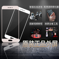 OPPOR7/R7S/R9S/R9km/R9sk外屏玻璃R11S/R11plus手机屏 R9KM外屏原装【黑白】+工具+