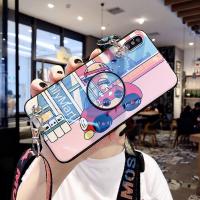 日韩可爱卡通公仔苹果8plus手机壳女红六iPhonex童年回忆xs蓝光xs 6P/6SPLUS斜跨挂绳+支架（小丸子）