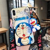 华为p30手机壳p30pro蓝光卡通p20斜挎背带挂脖绳mat nova5/nova5pro-【白底呆萌猫+公仔+挂绳】