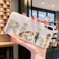 潮牌创意字母华为P30PRO手机壳全包贝壳纹P20个性烫金闪/粉nova2s/3i/4防摔简 P20白贝壳闪粉Rich!