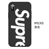 苹果xr手机壳液态硅胶supreme男潮牌红超薄全包个性创意iphonexr手机壳x女i iPhonex黑色【5.8寸】