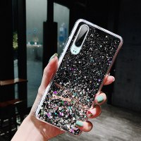 华为p30pro手机壳p30限量版ins风施华洛世p20少女款时尚红p20pro抖音 p30-固态流沙黑色【送水晶挂绳】