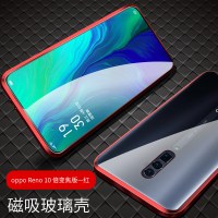 【双面玻璃】oppor17手机壳女磁吸透明超薄r17pro翻盖全包防摔oppo OPPOReno【10倍变焦距】-中国红