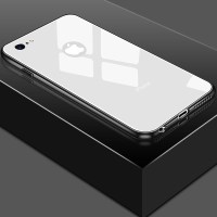 苹果6手机壳玻璃iPhone6splus手机壳6s新款后壳潮男六硅胶套6p防摔6 苹果6/6S4.7寸【优雅白】磨砂边★