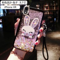 苹果7plus手机壳iPhone8女款XS Max卡通苹果X手机壳XR流沙6s防摔6spl 6.1寸苹果XR粉色流沙兔子