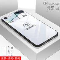 苹果x手机壳红化妆镜iPhone XS Max镜面8p玻璃壳7plus欧 6p/6sp-5.5-香奈儿白色+送挂绳+手绳