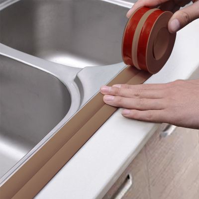升级亚克力胶棕色3.8厘米*3.2米 防油防水条厨房洗手台水贴缝隙美缝贴卫生间马桶贴防霉胶带