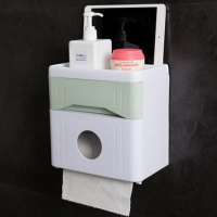 双层798F绿色 卫生间纸巾盒厕纸盒免打孔卫生纸巾架防水厕所卷纸架卫生间置物架