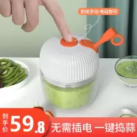 无线电动蒜泥器家用迷你多功能绞肉辅食厨房料理机大号220ML三叶刀头绿色打蒜器