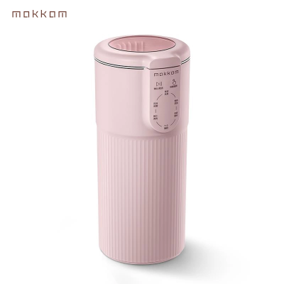 mokkom磨客 迷你小型豆浆机榨汁杯带预约1-2人家用破壁免滤魔食杯(透明盖)粉色