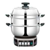 汇当家电炒锅多功能多用锅   汇家30cm一笼双屉,加厚锅体 多用锅不锈钢电炒锅电火锅电蒸锅加厚锅体(拍6台发整箱)