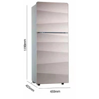 Roushilong广东荣生 双门小冰箱118-168双门家用宿舍寝室冷藏冷冻小冰箱118L迷你电冰箱玻璃咖啡金