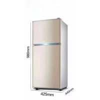 Roushilong广东荣生 双门小冰箱65L 家用冷藏冷冻小冰箱双开门式迷你电冰箱65-138