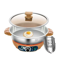 304不锈钢9K镜面 汇当家电煎锅电饼铛多用锅36cm加深型