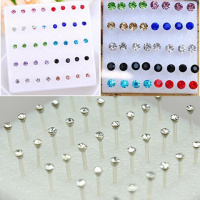 盒装时尚男女塑料针耳钉韩版学生耳堵简约耳环耳棒饰品女生耳钉