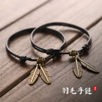 情侣手链一对男韩版手环时尚简约小饰品首饰学生复古女生手绳