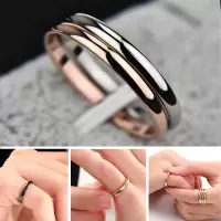 百搭银戒指情侣玫瑰金戒指食指戒个性小指学生日韩钛钢彩金戒指