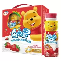 伊利 qq星儿童营养果汁酸奶饮品草莓味200ml*16盒/礼盒装[11月产5月到期]