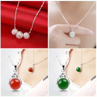 [旺夫 ]韩版时尚珠吊坠气质项链女锁骨链元宝链项坠