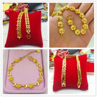 2019新款金店同款花手链越南沙金女士手链欧币饰品 婚庆久不色