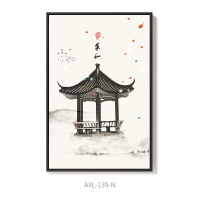 厂家新中式山水装饰画客厅书房茶室布艺挂画家居中式壁画喷绘定制 AXL-139N 30*40