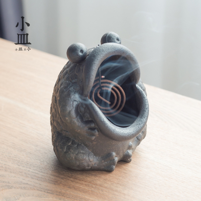 个性香器香炉摆件香道家用陶瓷复古创意青蛙田园风净化空气香薰炉