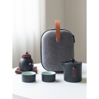 一壶二杯两杯功夫茶茶具旅行套装收纳便携式小包定制黑陶快客杯