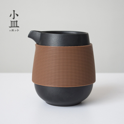 小皿公道杯陶瓷黑陶简约创意家用日本风日式隔热功夫分茶器茶海