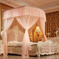 新款钓鱼竿可伸缩蚊帐1.8m床双人1.5三开门不锈钢加厚u型加密2.0