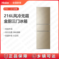 海尔(Haier)冰箱BCD-216WMPT家用216L三门 风冷无霜 DEO净味保鲜 三温区 低温补偿 电子旋钮控温