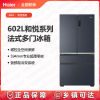 海尔(Haier)冰箱BCD-602WGHFD2BGWU1法式零嵌602L 全空间保鲜 EPP超净 黑金净化 智控双系统