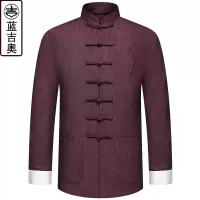 中老年唐装男春秋长袖盘扣上衣中式男装中山装中国风爸爸爷爷外套