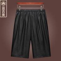 香云纱裤子男夏季薄款真丝桑蚕丝绸缎五分裤男裤短裤中国风休闲裤