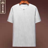 真丝T恤男夏天薄款短袖桑蚕丝绸缎冰丝体恤衫中式男装中国风上衣
