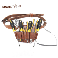 高松(takama)组套工具(7件头层牛皮5联双耳+皮带+常用工具+尖嘴钳) 705225/1套