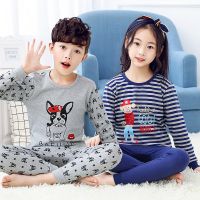 儿童纯棉内衣男童秋冬女童装幼童宝宝套装卡通内衣上衣打底衫裤