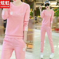 休闲运动套装女2019春秋新款韩版潮两件套时尚大码宽松卫衣跑步服