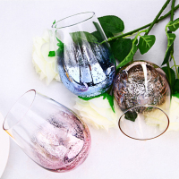 未来不迎 无铅水晶玻璃杯电镀镂空蛋杯 星空杯580ml一对装