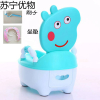 加大坐便器小猪佩奇男女宝宝抽屉式bb凳马桶小孩尿盆婴幼儿童便盆 蓝色佩奇2个坐垫+刷子
