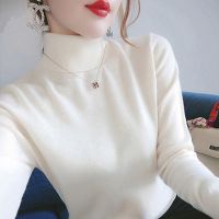 包芯纱高领毛衣长袖针织衫女2020秋冬新款百搭显瘦打底衫简约上衣