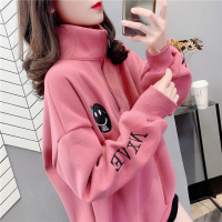 韩版卫衣女加厚宽松休闲秋冬季新款潮ins拉链上衣原宿慵懒风加绒