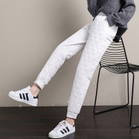 轻薄女士户外外穿加厚保暖高腰棉裤秋冬新款小脚开叉百搭女裤