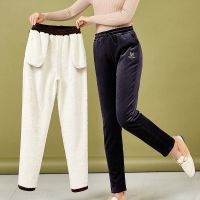 加绒宽松秋冬灯芯绒萝卜裤子女高腰条绒老爹奶奶哈伦裤