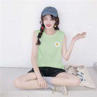 [100%纯棉]无袖T恤女背心外穿夏新款打底衫学生韩版宽松上衣服