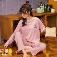 网红女士睡衣女春秋款纯棉高档秋冬新款韩版学生可外穿家居服套装