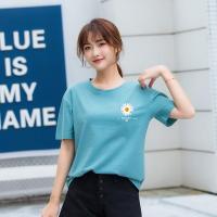100%纯棉短袖T恤小雏菊女打底衫宽松体恤夏天装修身学生装短款